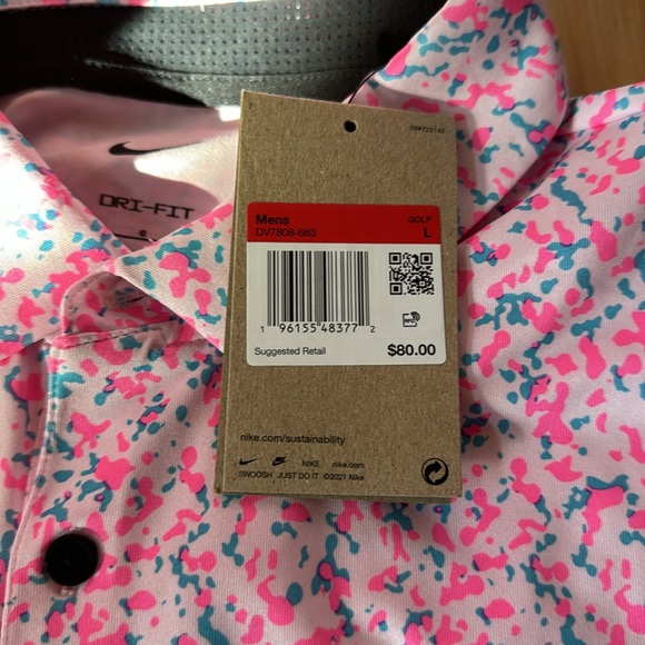 Men’s Pink Camo Nike Golf Shirt - Picture 2 of 4